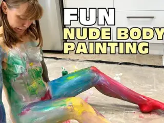 Nude Body Painting - Bursting with colour, I paint my whole nude body