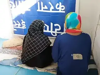 Two Muslim hijab college girl on chakla he's fucked hard pussy and anal sex big Bobs and small pussy sex