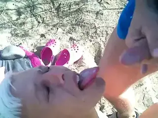 CoraBitch public outdoor Cumshots Compilation in the Dunes of Maspalomas