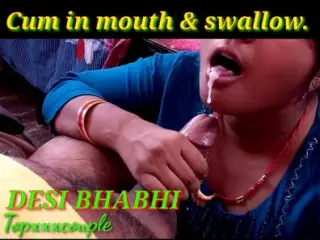 Indian Cum in mouth & swallow.