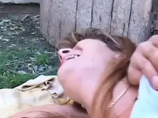 Horny bitch loves to take it from the backdoor outdoors