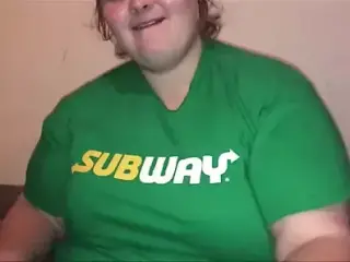 Teen Subway Employee Lets Customer Titty Fuck Her & Cum