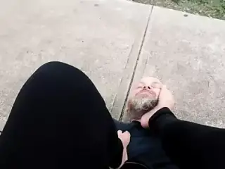 Bresha Foot Kissing & Worship in Public Park