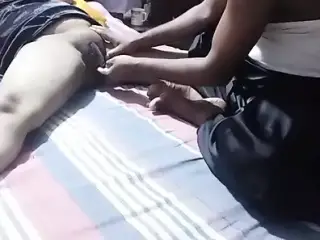 Rupali Bhabhi vagina is itching so her brother in law is applying ointment on her vagina