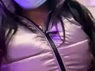 Desi bhabhi showing her boobs in her jacket in public place