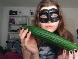 18yo TEEN FUCKS HUGE CUCUMBER!!!  Small Tits, Shy Teeny, Perfect body  Amateur Teen