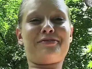 MILF shows off pussy in the park