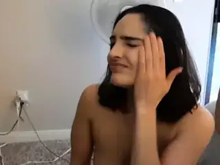 Sexy brunette gets massive facial hair cum shot, combs in & rubs on face! AvaAlex