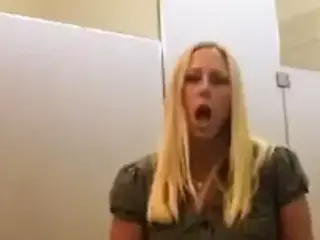 Milf Exibitionist Step Mom Faps in Public Bathroom