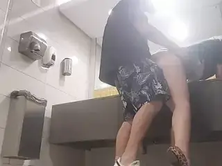 Cheating with my ex wife in public bathroom while my new wife is busy shopping