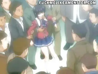 Anime schoolgirl fucked by multiple dicks