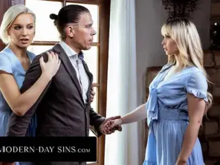 MODERN-DAY SINS - Kenzie Taylor Surprises Husband With Younger Lookalike Lilly Bell! HOT THREESOME!