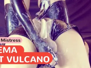 Extreme FEMDOM cream ENEMA ends in FISTING vulcano