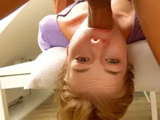 Petite Blonde Russian Babe Rough Face Fuck Close Up Cumshot