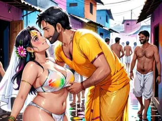 AI Generated Uncensored Anime Images Of Hot Indin Women Playing  Naughty Holi