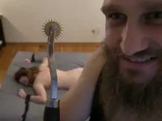 Sadistic Master Tortures His Slave With A Wartenberg Wheel!