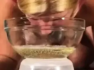 Wife drinks a full bowl of pee