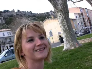 Cute French teen is doing an anal casting in her hometown