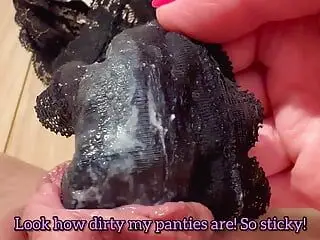 Worn Dirty Panties Close-Up View! Pov Panties Play And Masturbation With Captions