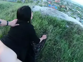 Fucked a Goth Teen in Front of the Whole City