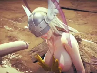 Angewomon Deepthroat Blowjob : Digimon Hentai Parody