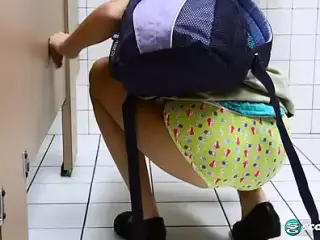 Kharlie Stone Pees and Masturbates in the School Bathroom