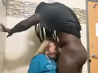 Sucking black cock and him sucking my tits
