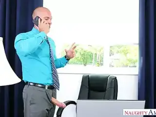 Guy With Large Cock Gets Caught Whacking Off in the Office