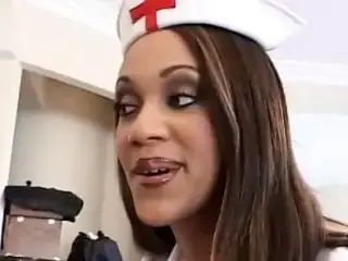 Nurse comes round to help a sick guy and they fuck hard