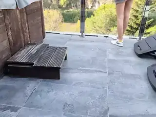 Squirting lot On a patio in the mountains – Orgasm