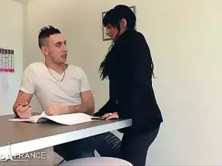 Horny cougar bangs her young student