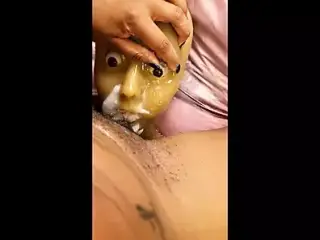 SEXUALLY FRUSTRATED SLUT vigorously RIDES her SEX DOLL'S FACE because her BOYFRIEND said she CUMS too HARD!