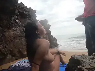 Hot Couple Having Sex on Beach