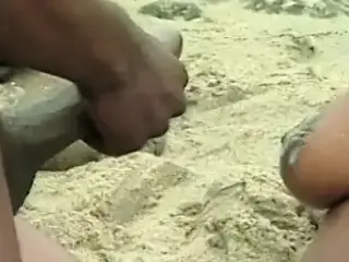 Black sex on a sandy beach