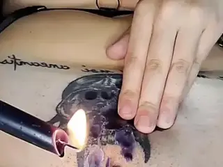 girl shakes in pain from hot wax