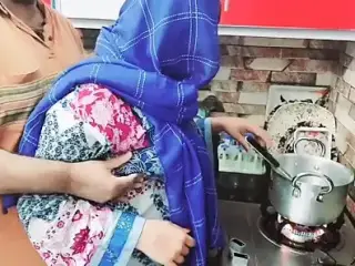 Desi Shy Aunty Fucked in Kitchen By Nephew While Cooking