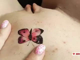 Try On Temporary Tattoo on pussy. Hot Sticker Tattoo