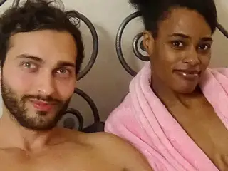 Skinny ebony amateur fucked by a white cock