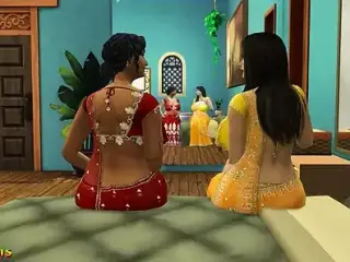 Hindi Version - Lesbian aunty Manju strap-on fuck Lakshmi - Wickedwhims